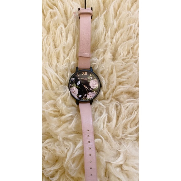 OLIVIA BURTON pink and black flower watch - Picture 4 of 6